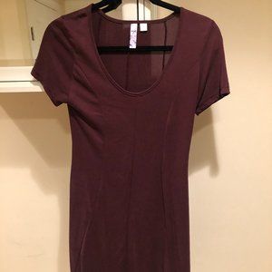 Burgundy Scoop Neck Dress